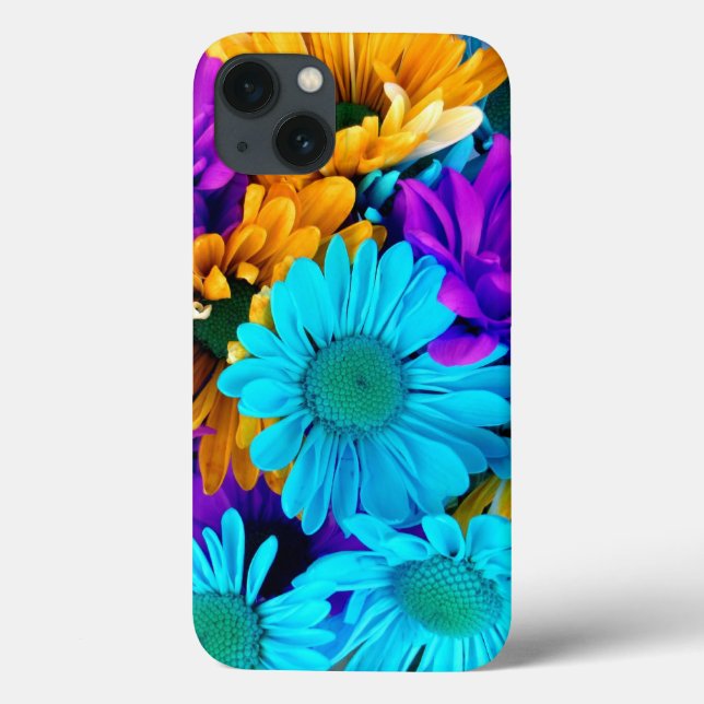 Margaridas Turquesa Dourado Roxo iPad Air (Verso)