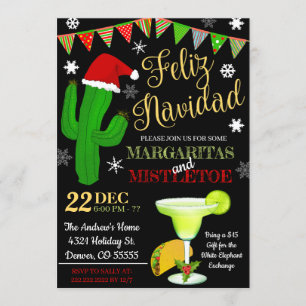 Margaritas e Mistletoe Convite