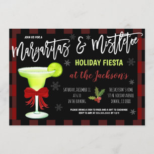 Margaritas e Mistletoe Convite de Natal