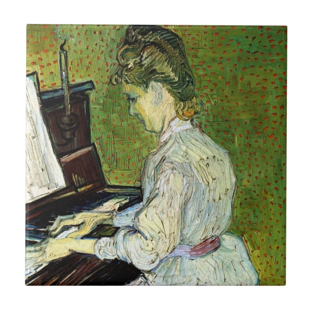 Marguerite Gachet no Piano por Vincent van Gogh (Frente)