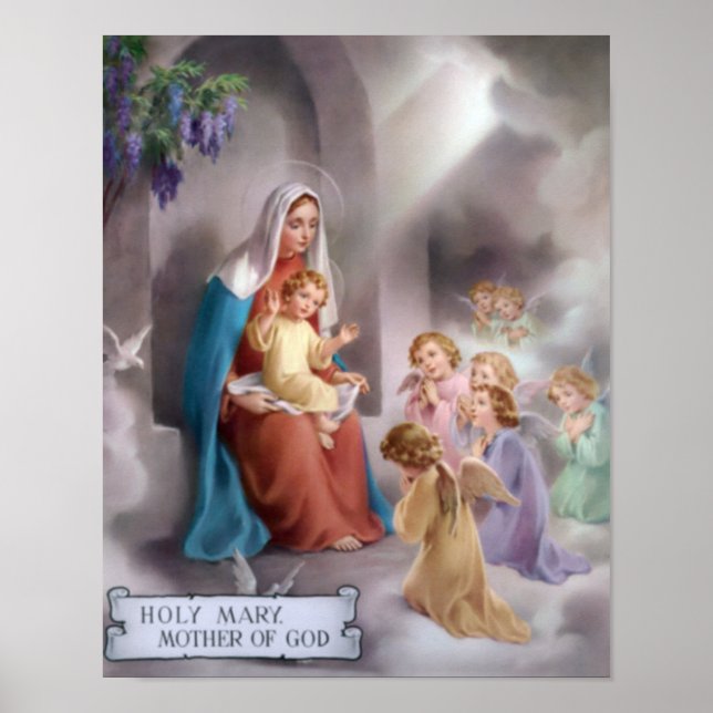 Maria mãe de Deus, a virgem sagrada, poster (Frente)