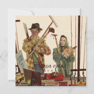 Marido e Mulher Antigos com Ferramentas de Jardina