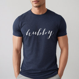 Marido Moderno Branco Script Azul Masculino