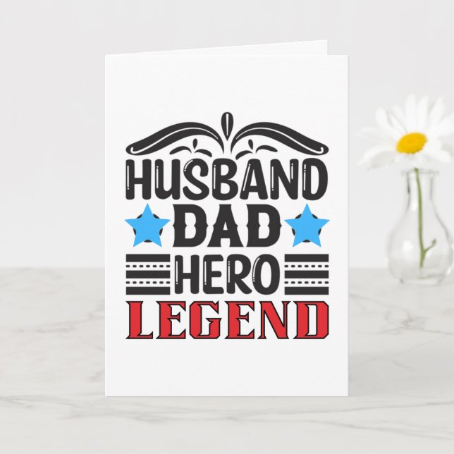 Marido Pai Herói Lenda Cartão Para o Pai (Planta pequena)