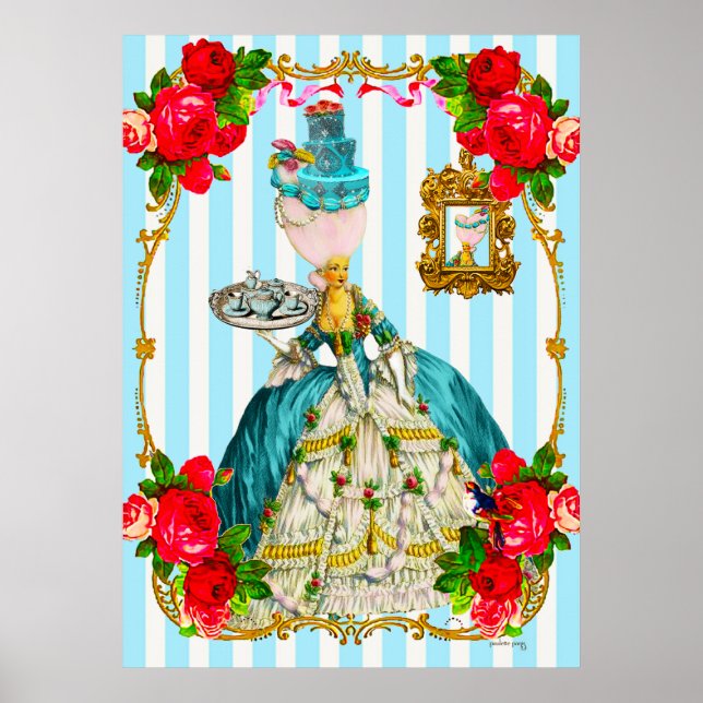 Marie Antoinette Blue Cakes e Tea Giant Poster (Frente)