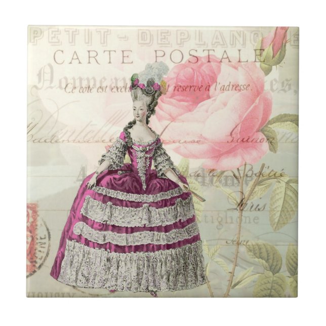 Marie Antoinette French Accent Azulejo cerâmico (Frente)