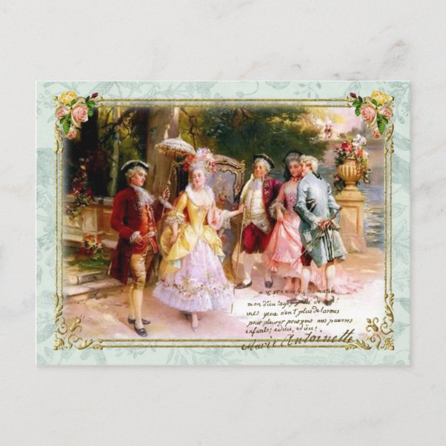 Marie Antoinette Jardim de Versalhes Cartão Postal (Frente)