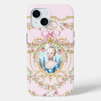 Marie Antoinette pink rose frame iphone
