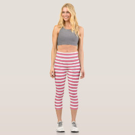 Marie Antoinette Pink Stripe Leggings Capri