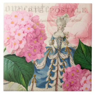 Marie Antoinette Redoute Hydrangea Azulejo cerâmic