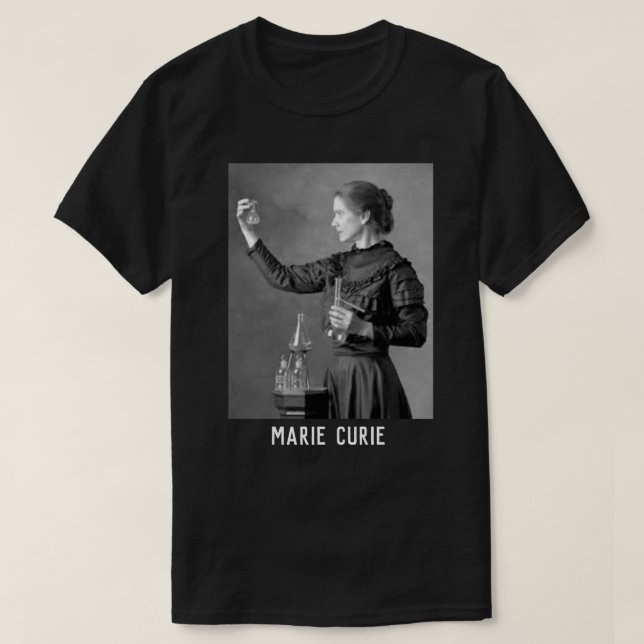 marie curie é a camisa elegante negra da física. (Frente do Design)