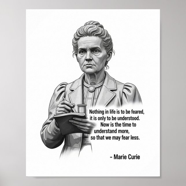 Marie Curie Inspirational Science Poster – Pioneer (Frente)