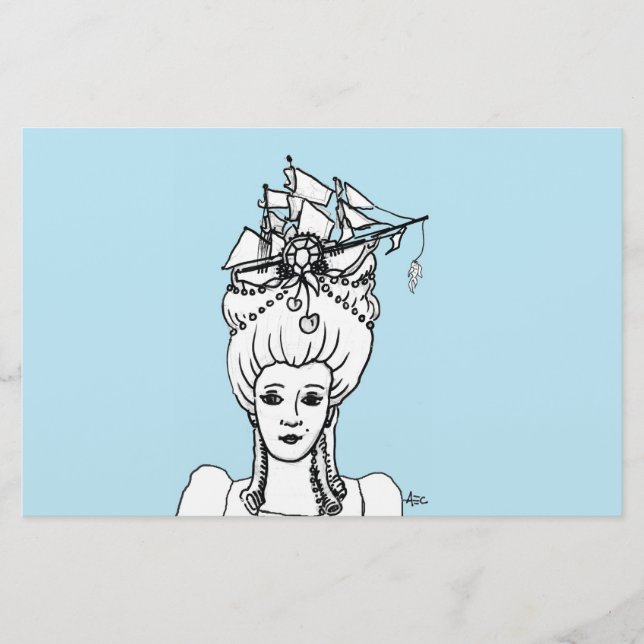 Marie pelos artigos de papelaria lunáticos do mar (Frente)