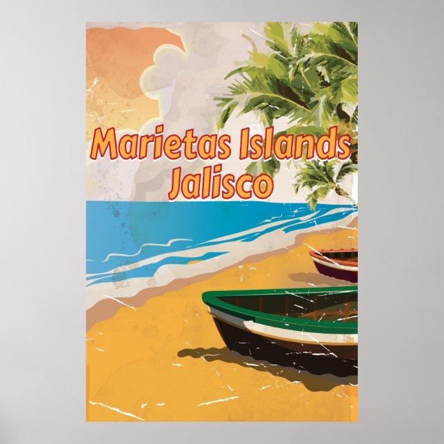 Marietas Islands, Jalisco vintage travel poster (Frente)