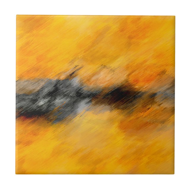 Marigold , cinza e abstrato de limão queimado (Frente)