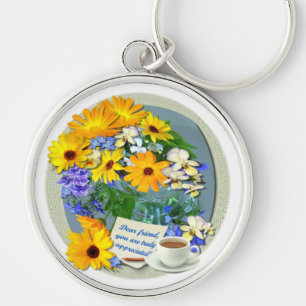 MARIGOLD POSY ~ Premium Round Friendship Chaveiro