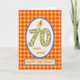 Marigolds e Check Gingham: Cartão de Aniversário d