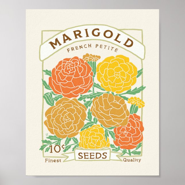Marigolds Seed Packet Poster (Frente)