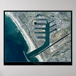 Marina del Rey Los Angeles, CA pôster de satélite