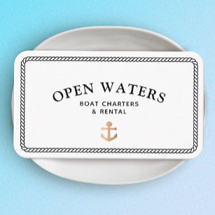 Marina Rope Anchor Boat White Cartão de visita