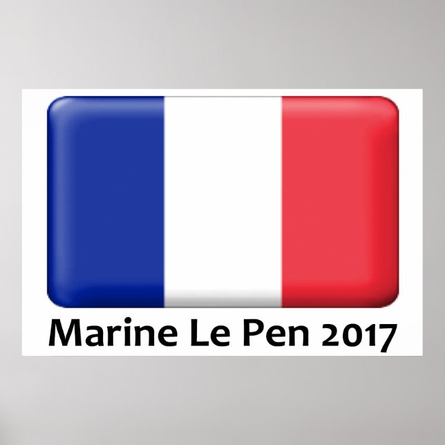Marine Le Caneta 2017 Bandeira poster (Frente)
