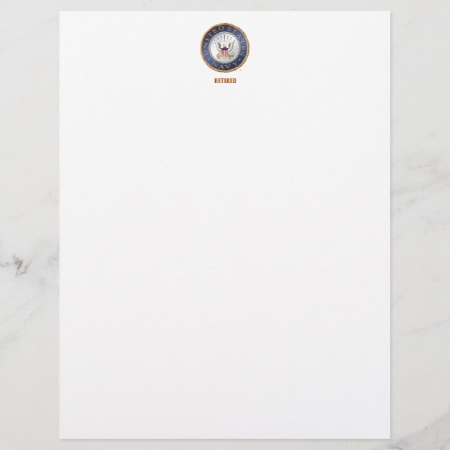 Marinho Americano Aposentado Letterhead (Frente)