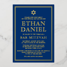 Marinho azul bar mitzvah Star de David gold ou pra