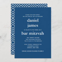 Marinho Azul, Bar Moderno Mitzvah II Convite