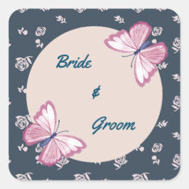 marinho azul borboleta rosa adesivos florais