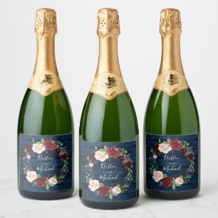 Marinho Azul Borgonha Blush Watercolor Casamento