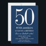 Marinho Azul Branco Moderno Adultos Convite de Ani<br><div class="desc">Um simples e moderno convite de aniversário azul e branco para o marco ou qualquer aniversário de idade. Este convite é para qualquer idade,  incluindo marcos: 18º 21rua 30 35º 45º 45º 50º 55º 60º 65º 70 75º 80 85º 90 65º</div>