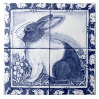 Marinho Azul Branco Rabbit Holandês Dedham Delft M