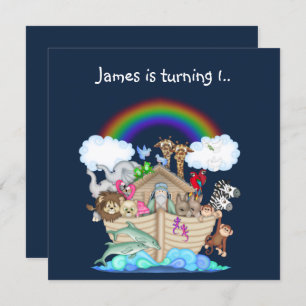 Marinho azul de convite para animais de arca noaca