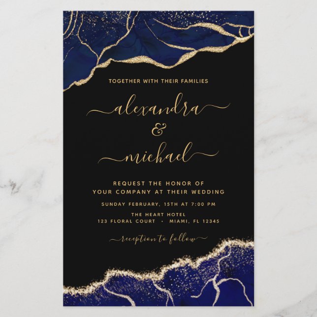 Marinho Azul Dourado Casamento Azul (Frente)