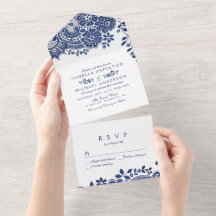 Marinho azul elegante vintage casamento