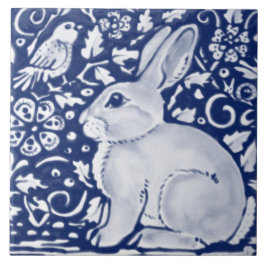 Marinho Azul Escuro Cobalt Rabbit Chinoiserie 