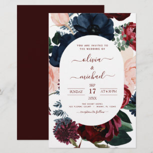 Marinho Azul Floral Casamento Azul