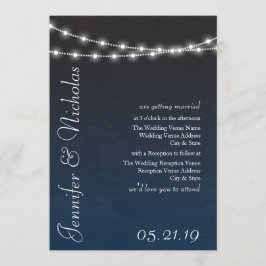 Marinho Azul Luzes de Ombre Convites de casamento