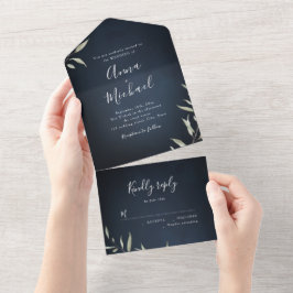 Marinho azul mínimo verde casamento russo