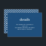 Marinho Azul Moderno Bar Mitzvah II Convite Inseri<br><div class="desc">Esta placa de inserção de tendência apresenta letras em negrito na parte frontal e um padrão moderno no verso. Adicione seu texto usando o formulário modelo. Altere a fonte,  o layout e as cores usando o recurso Personalizar.</div>