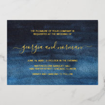 Marinho Azul Moderno, Casamento Dourado