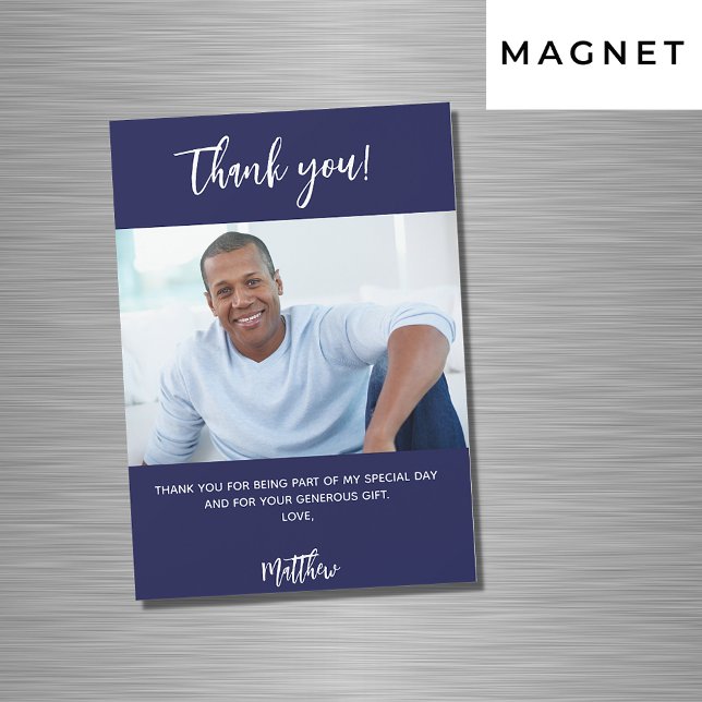 Marinho azul obrigado branco  seu ímã (Criador carregado)