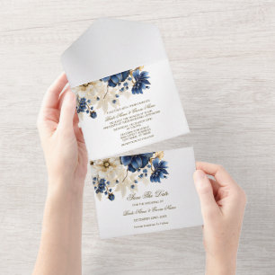 Marinho Azul Ouro Branco Prata Floral