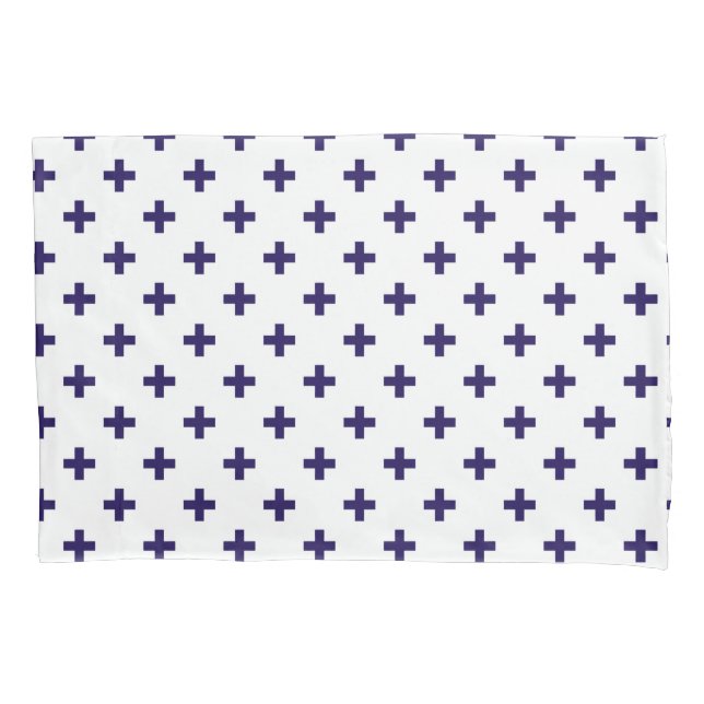 Marinho azul polka cruza em branco (Frente)