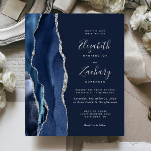 Marinho Azul Prata Agata Casamento