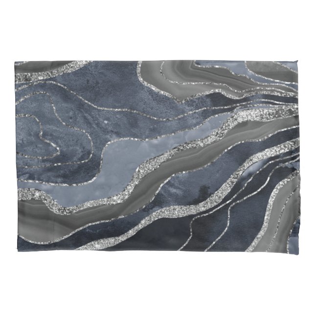 Marinho Azul Preto Marble Agate Gliter Glam (Frente)