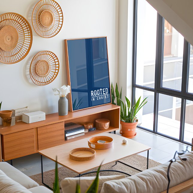 Marinho Azul, raízes, fé cristã, citação Poster (Criador carregado)