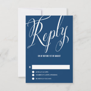 Marinho Azul Sr. RSVP de Casamento de Script da & 