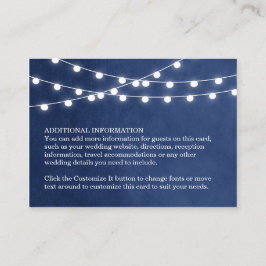 Marinho Azul String Luzes Inserção De Casamento