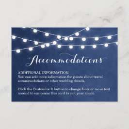 Marinho Azul String Luzes Inserção De Casamento